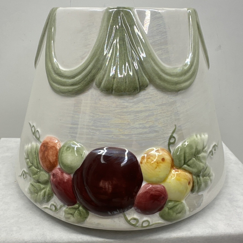 Yankee Candle Large Jar Ceramic Shade Iridescent Sugar Plum Swag Fruit Topper